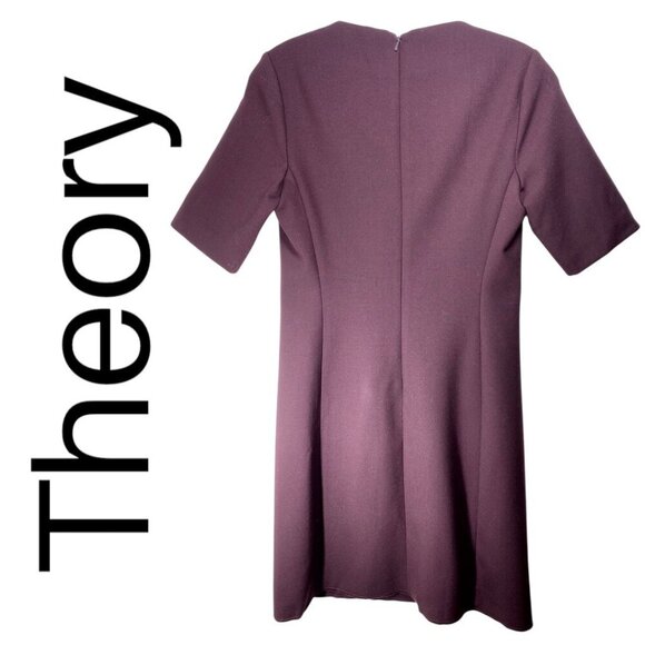 THEORY HARKIN FADED SHORT SLEEVE WOOL MINI SHEATH DRESS, SIZE 4 - Picture 3 of 10